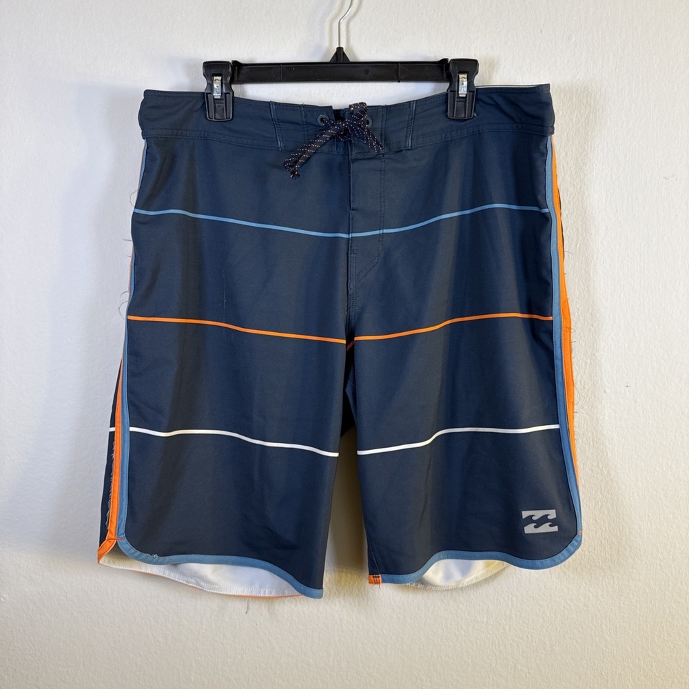 Billabong Platinum X Airlite Blue Stripe Board Shorts Summer Surfer Men's 34